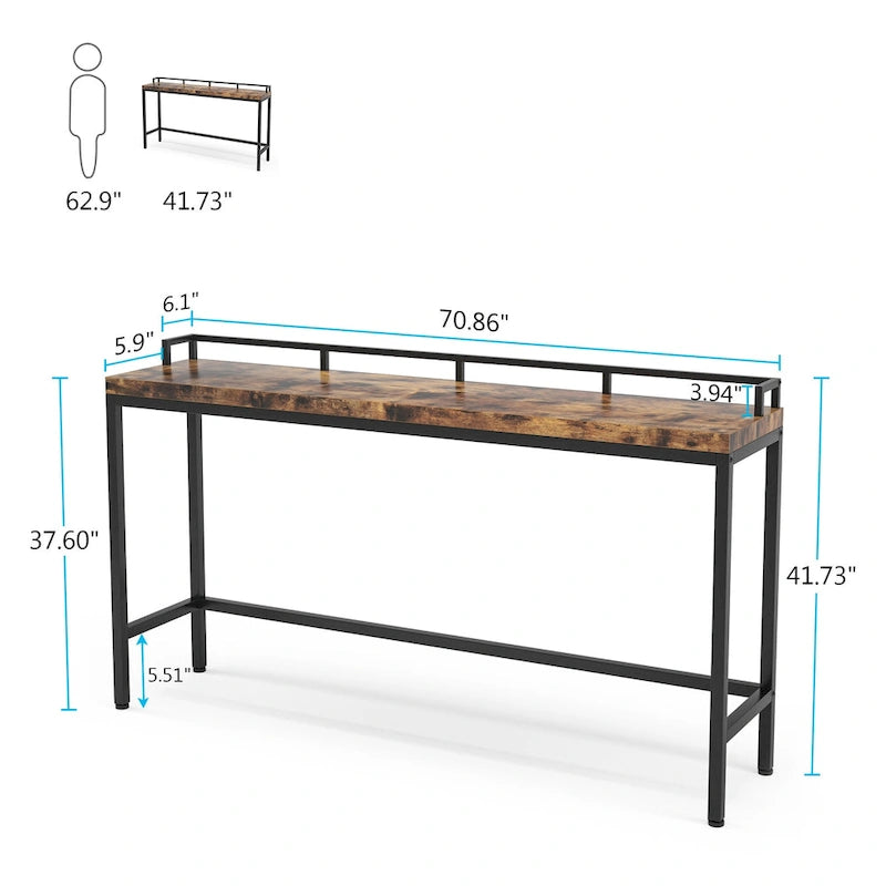 Consolle da divano, tavolino da ingresso lungo e stretto da 180 cm
