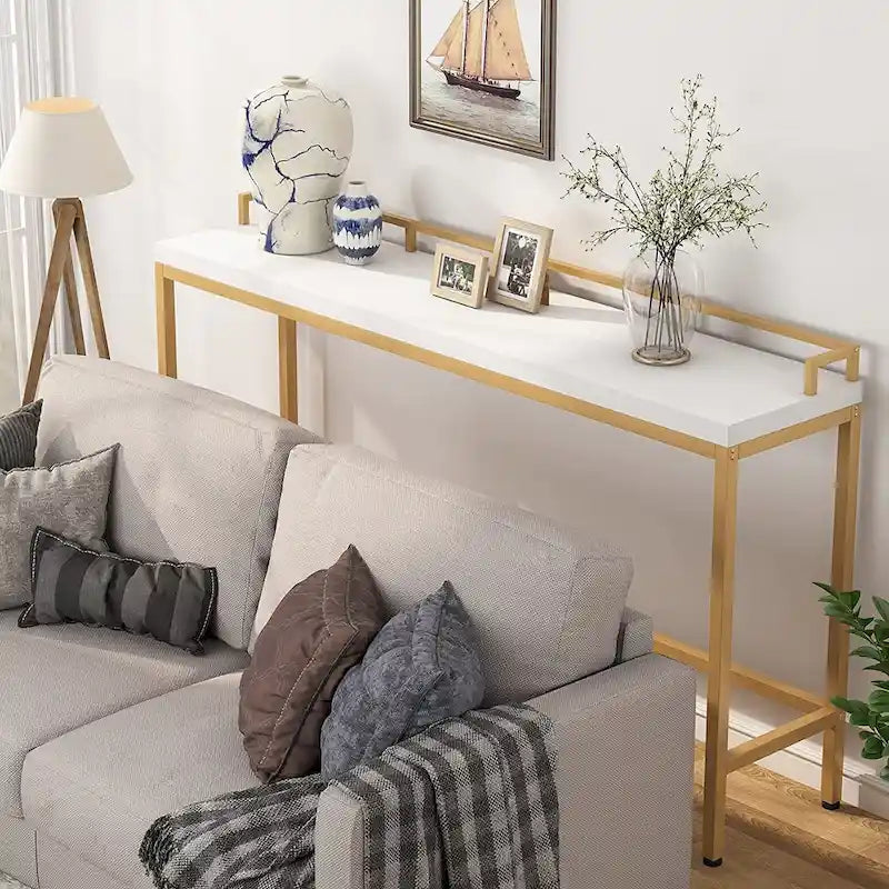 Consolle da divano, tavolino da ingresso lungo e stretto da 180 cm