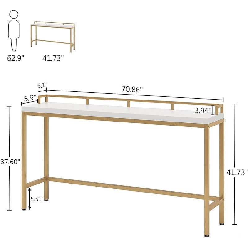 Consolle da divano, tavolino da ingresso lungo e stretto da 180 cm