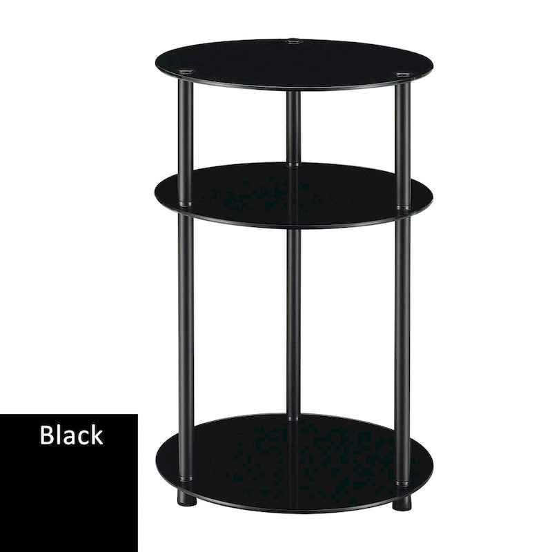 Table ronde à 3 niveaux en verre Designs2Go Classic de Convenience Concepts