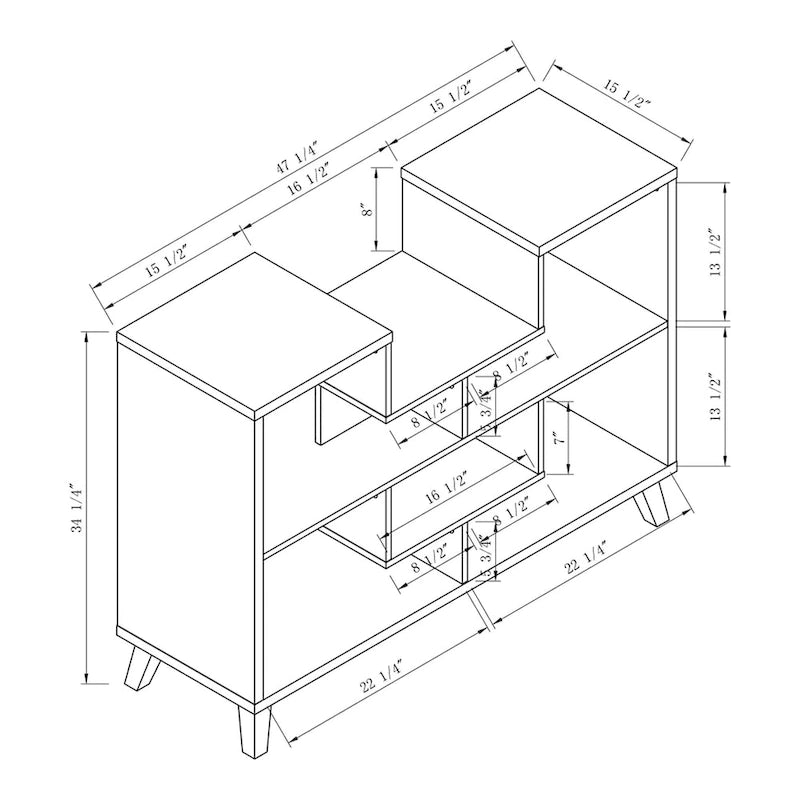 Console de 6 étagères Austy Modern de 47 pouces par Furniture of America