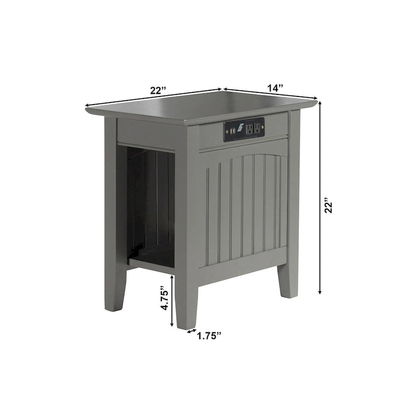 Table d'appoint AFI Nantucket avec chargeur intégré