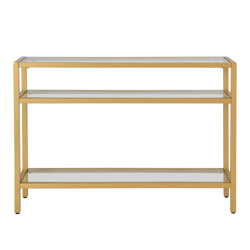 Tavolo consolle a 3 ripiani in vetro Carolina Living Chrysalis - Oro