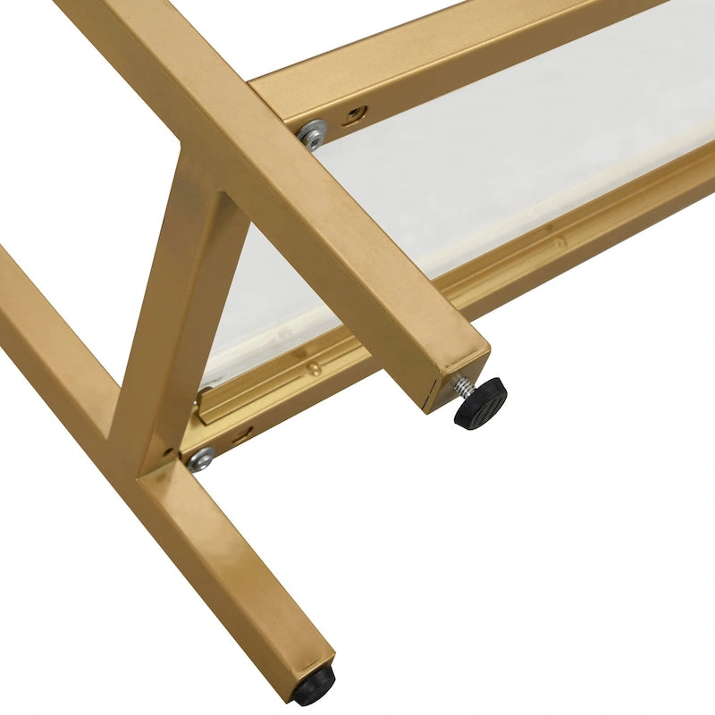 Tavolo consolle a 3 ripiani in vetro Carolina Living Chrysalis - Oro