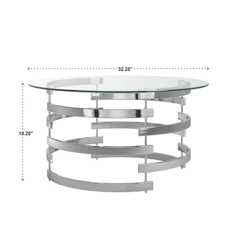 Table d'appoint Nova avec plateau en verre et base en fer Vortex par iNSPIRE Q Bold