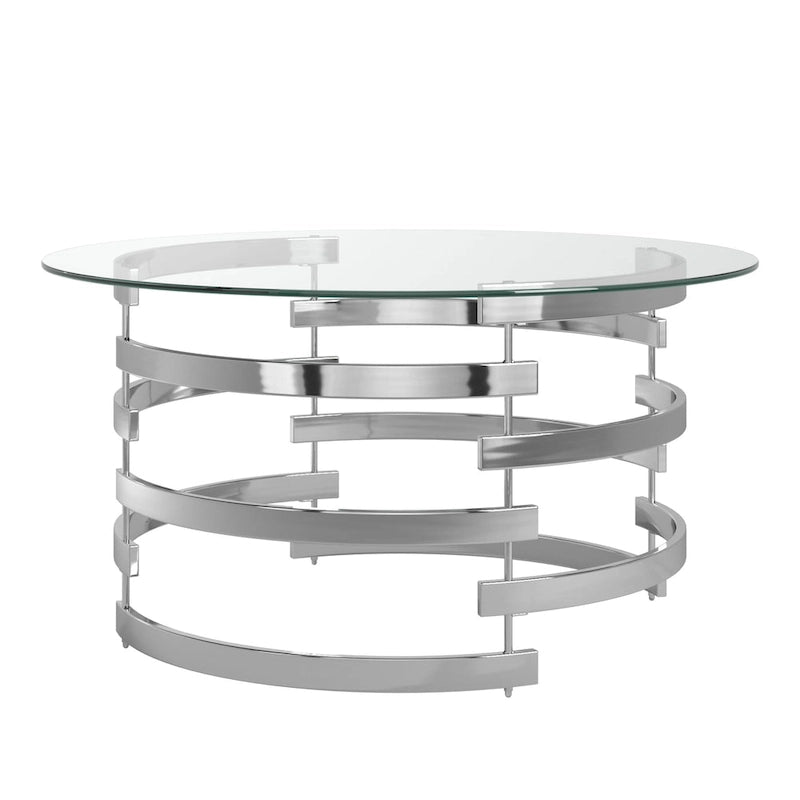 Table d'appoint Nova avec plateau en verre et base en fer Vortex par iNSPIRE Q Bold