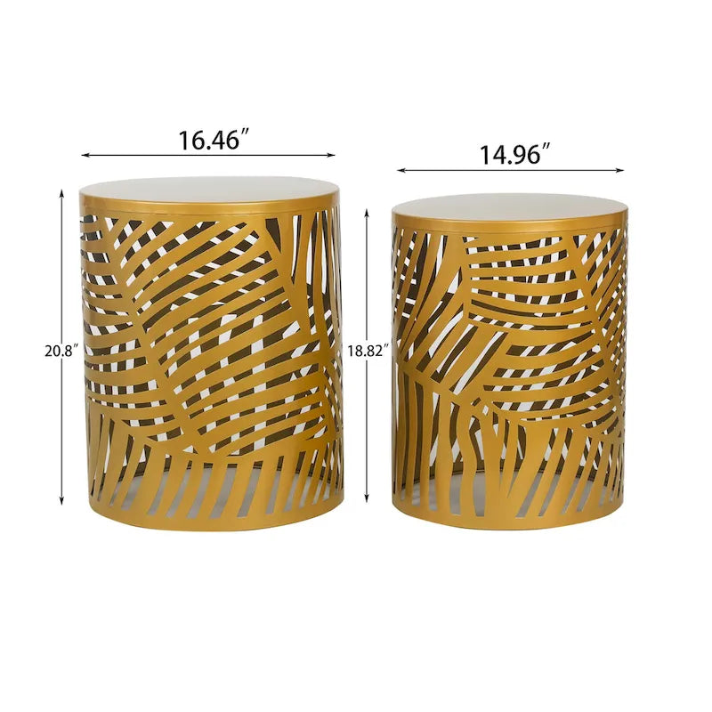 Set di 2 tavolini rotondi a incastro Adeco - Set da 2