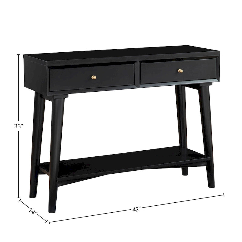 Alpine Furniture Flynn Consolle Moderno Metà Secolo con 2 Cassetti