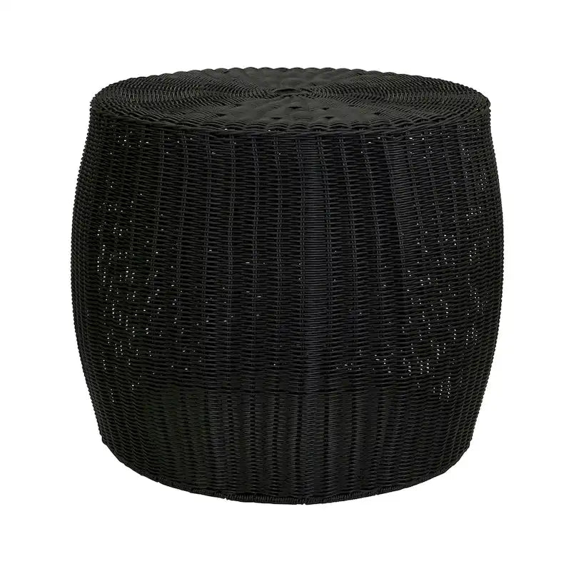 Household Essentials Contenitore-Tavolino da Salotto a Barile in Resina Intrecciata