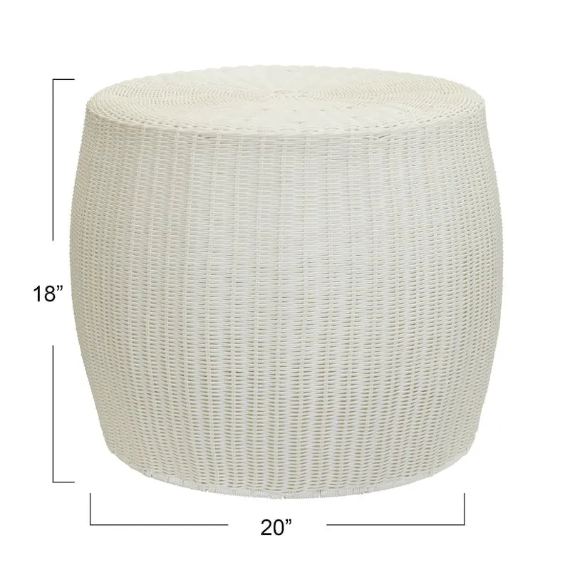 Household Essentials Contenitore-Tavolino da Salotto a Barile in Resina Intrecciata
