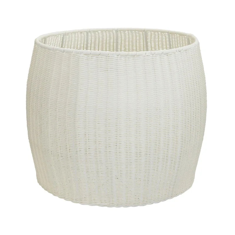 Household Essentials Contenitore-Tavolino da Salotto a Barile in Resina Intrecciata