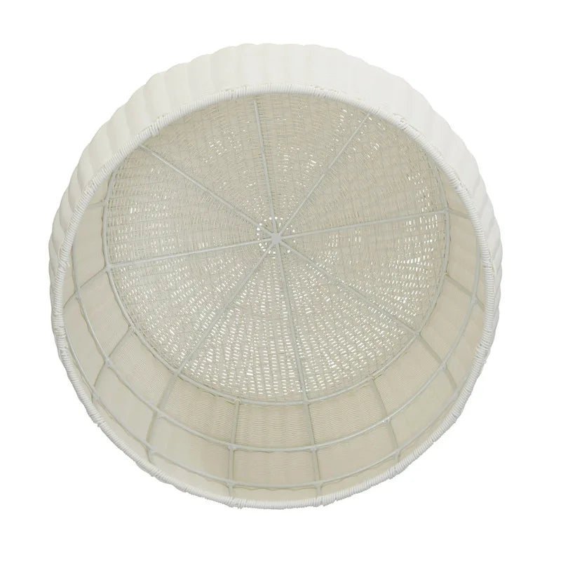 Household Essentials Contenitore-Tavolino da Salotto a Barile in Resina Intrecciata