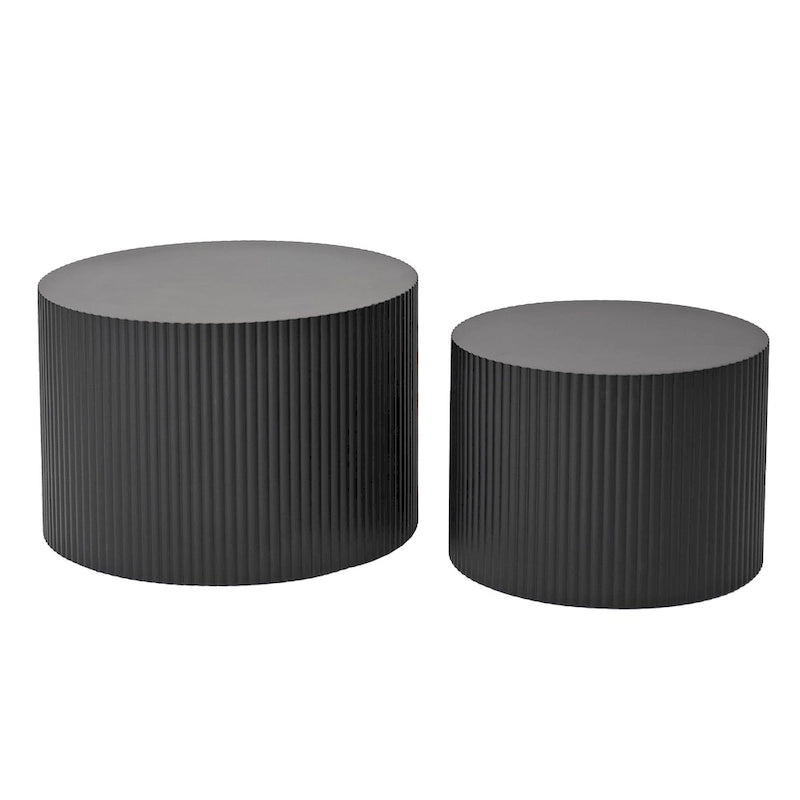 Set di tavolini da caffè sovrapponibili Wave Stripe per soggiorno e camera da letto