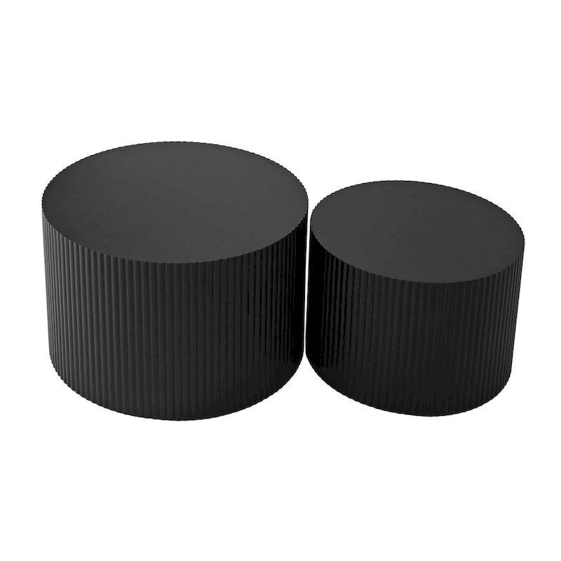 Set di tavolini da caffè sovrapponibili Wave Stripe per soggiorno e camera da letto