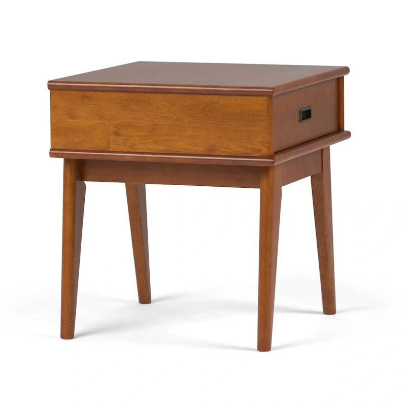 WYNDENHALL Tierney, tavolo occasionale rettangolare moderno di metà secolo, in LEGNO MASSELLO, larghezza 56 cm - 56 L x 51 P x 56 A cm