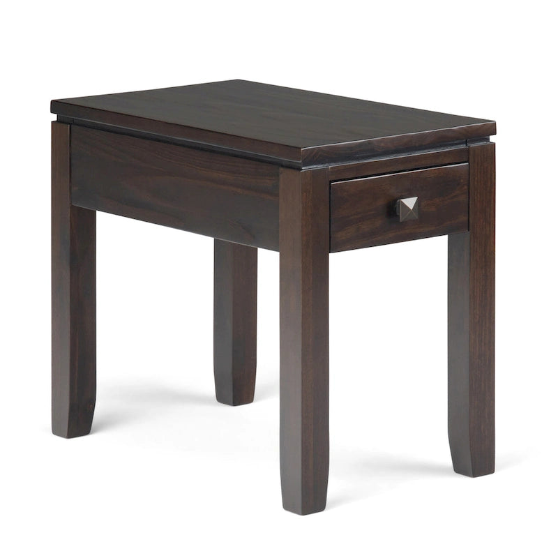 WYNDENHALL Essex TABLE D'APPOINT Étroite Rectangulaire Contemporaine en BOIS MASSIF de 14 pouces de large - 14 x 24 x 20