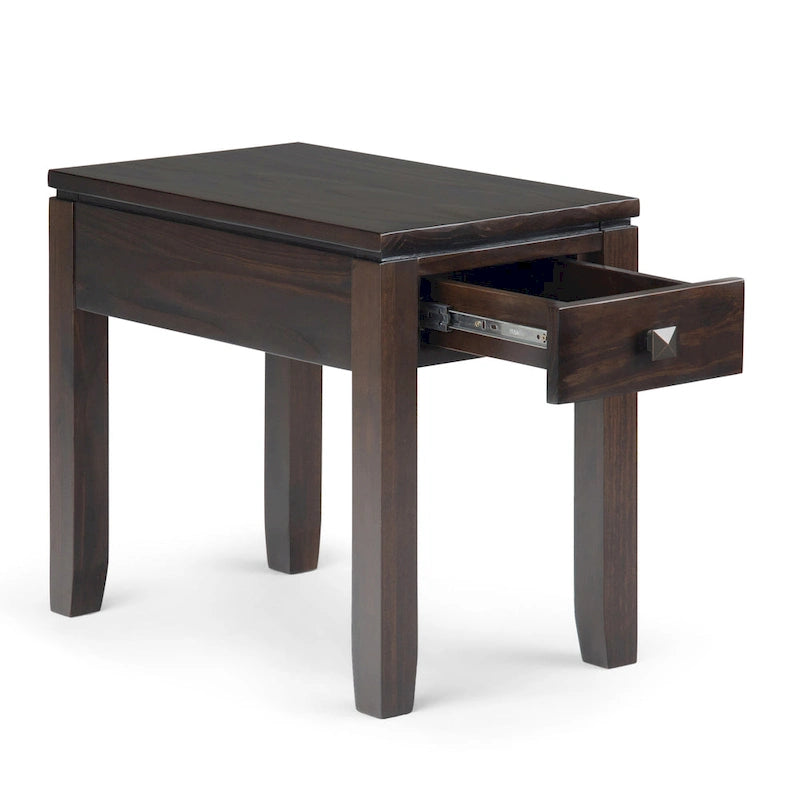 WYNDENHALL Essex TABLE D'APPOINT Étroite Rectangulaire Contemporaine en BOIS MASSIF de 14 pouces de large - 14 x 24 x 20