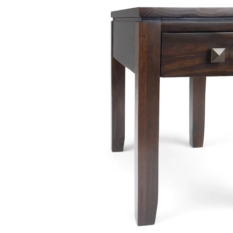 WYNDENHALL Essex TABLE D'APPOINT Étroite Rectangulaire Contemporaine en BOIS MASSIF de 14 pouces de large - 14 x 24 x 20