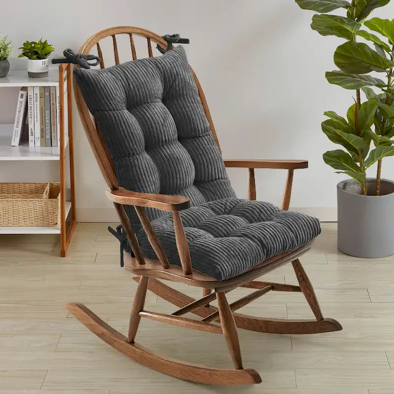 Sweet Home Collection Set di 2 cuscini antiscivolo in velluto a costine per sedia a dondolo