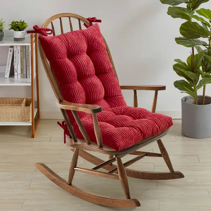 Sweet Home Collection Set di 2 cuscini antiscivolo in velluto a costine per sedia a dondolo