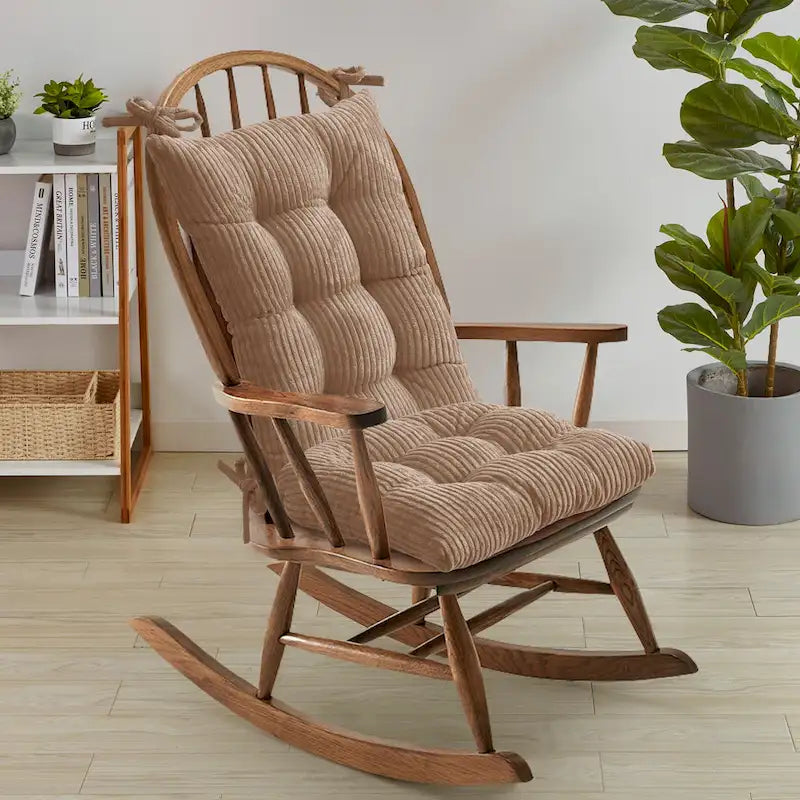 Sweet Home Collection Set di 2 cuscini antiscivolo in velluto a costine per sedia a dondolo