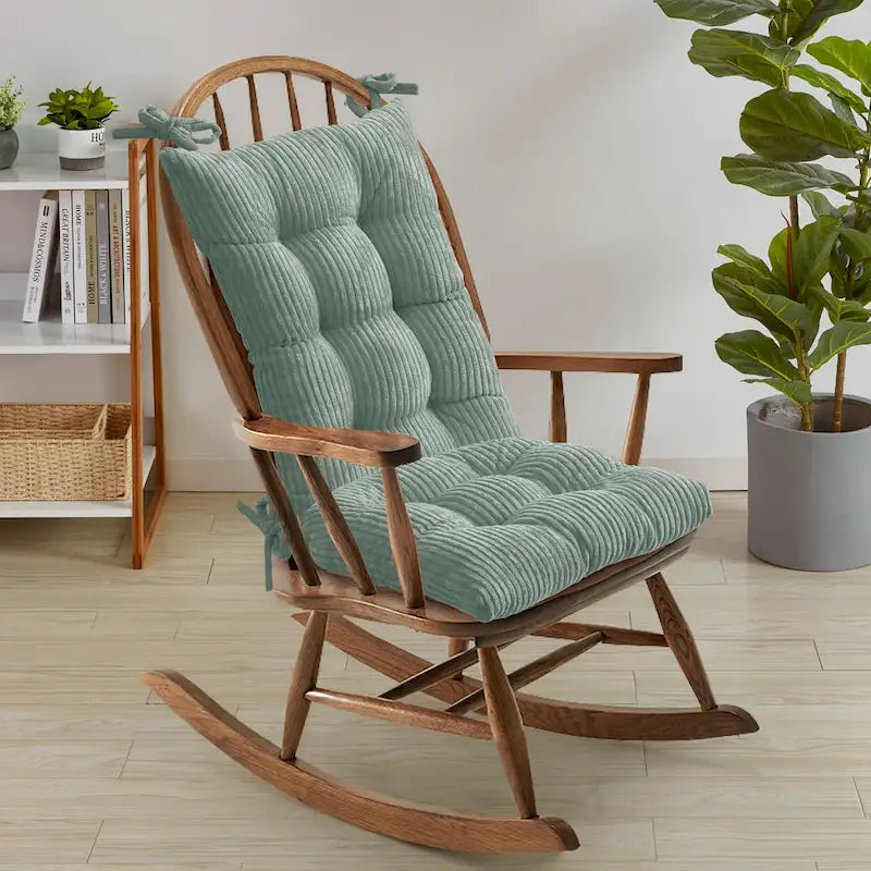 Sweet Home Collection Set di 2 cuscini antiscivolo in velluto a costine per sedia a dondolo