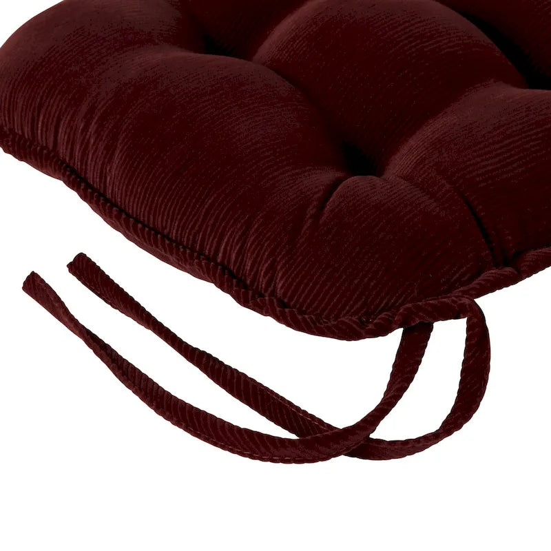 Set cuscini reversibili per sedia a dondolo Jumbo in ciniglia, 2 pezzi, bordeaux