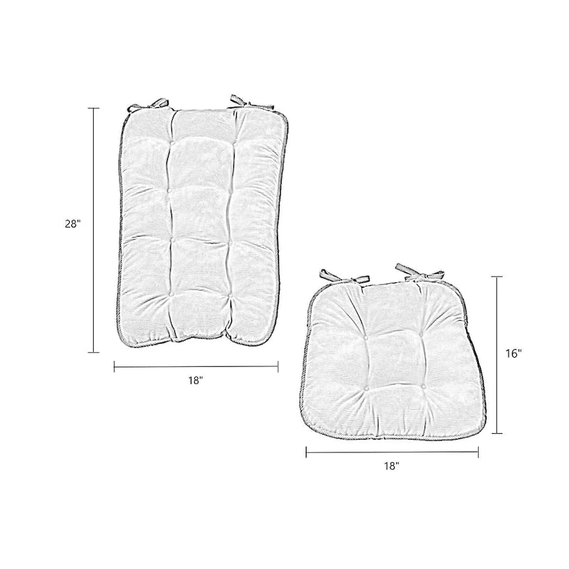 Set cuscini reversibili per sedia a dondolo Jumbo in ciniglia, 2 pezzi, bordeaux