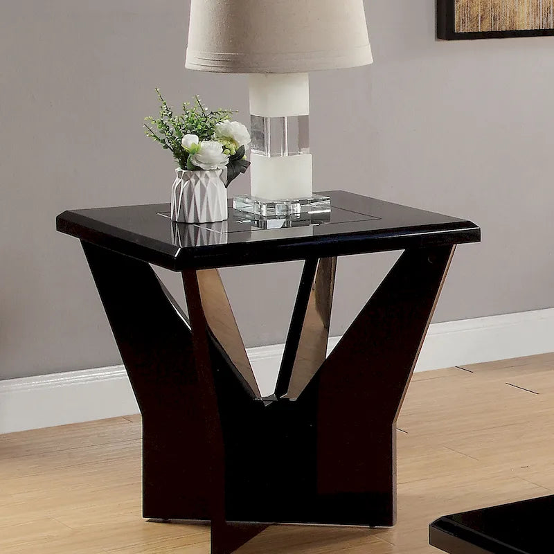 Tavolino Ameena Contemporary da 55 cm con piano in vetro di Furniture of America