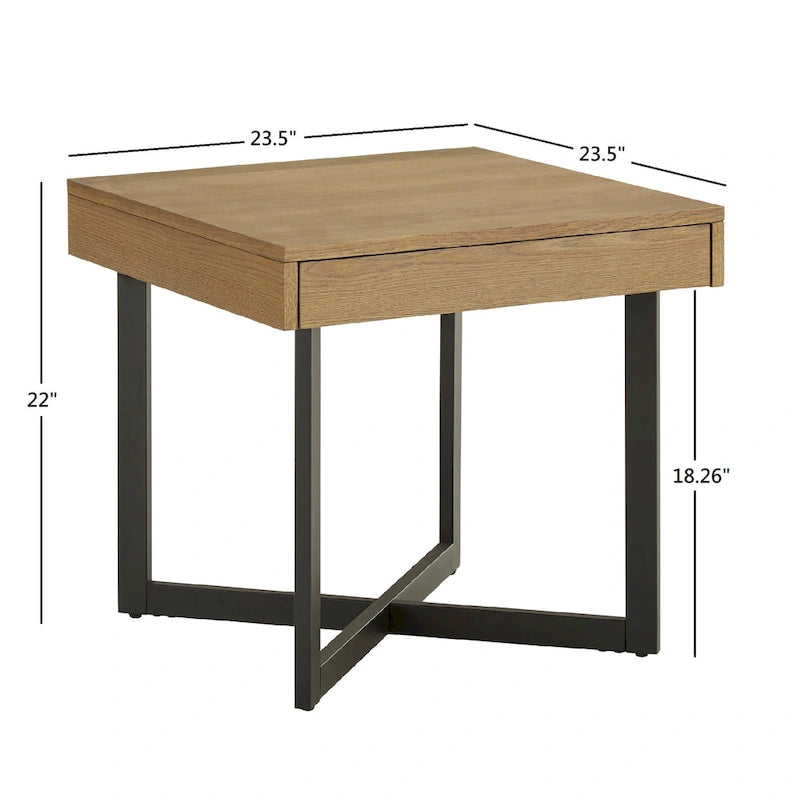 Tavolino finale in legno Eldersley con un cassetto di iNSPIRE Q Modern