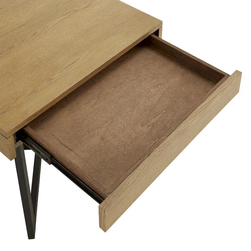 Tavolino finale in legno Eldersley con un cassetto di iNSPIRE Q Modern