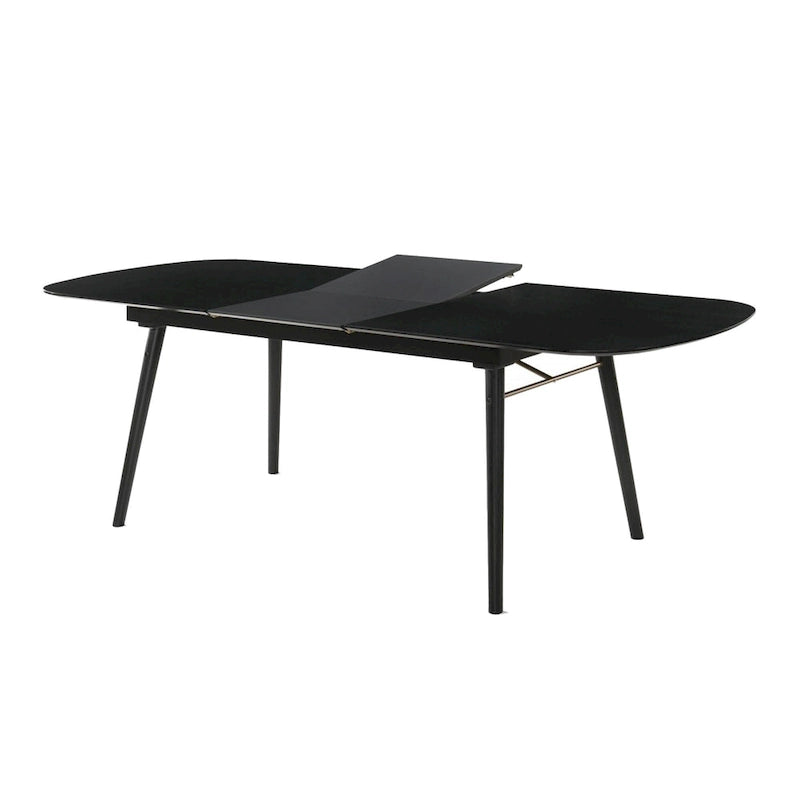 Tavolo da Pranzo in Legno con Piano Ovale e Prolunga, Grigio Carbone