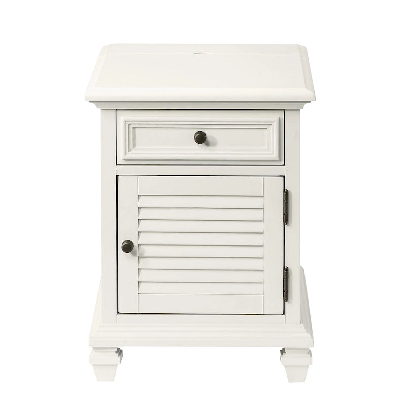 Table d'appoint Steve Silver Castana en bois clair de style ferme moderne avec port USB