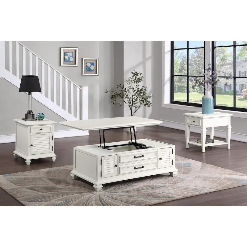 Table d'appoint Steve Silver Castana en bois clair de style ferme moderne avec port USB