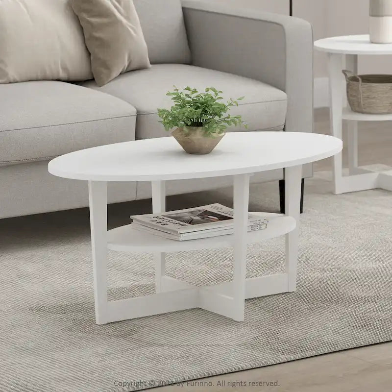 Furinno JAYA Tavolino da caffè ovale