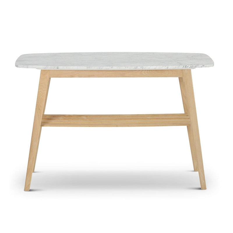Consolle rettangolare Castello 43 con ripiano in marmo bianco di Carrara - 43L x 12W x 31H - 43L x 12W x 31H