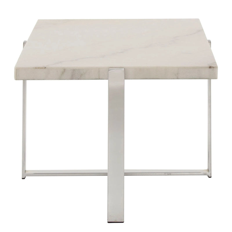 Tavolino da Caffè con Struttura Cromata e Top in Marmo Azel o Set di Tavoli di iNSPIRE Q Modern
