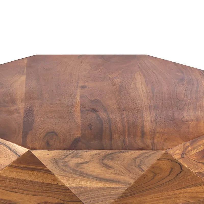 Tavolino da caffè Bon a forma di diamante in legno di acacia da 84 cm con superficie liscia, marrone scuro