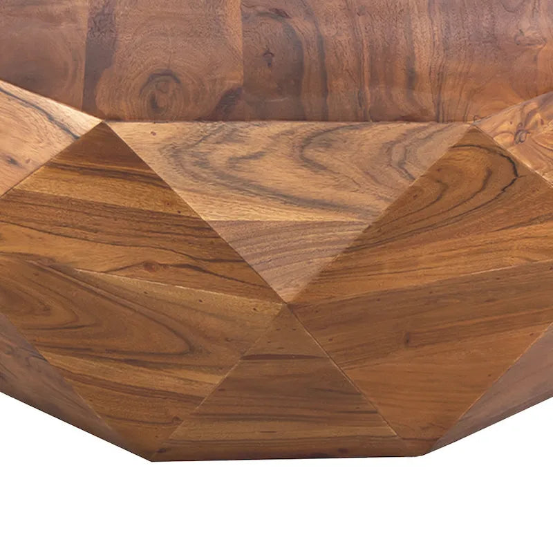 Tavolino da caffè Bon a forma di diamante in legno di acacia da 84 cm con superficie liscia, marrone scuro