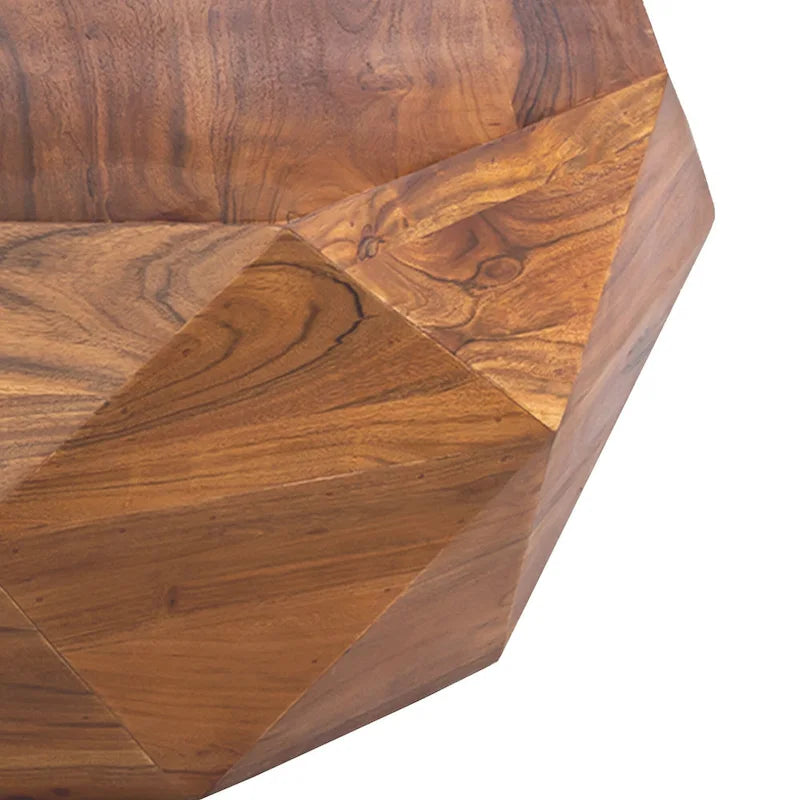 Tavolino da caffè Bon a forma di diamante in legno di acacia da 84 cm con superficie liscia, marrone scuro