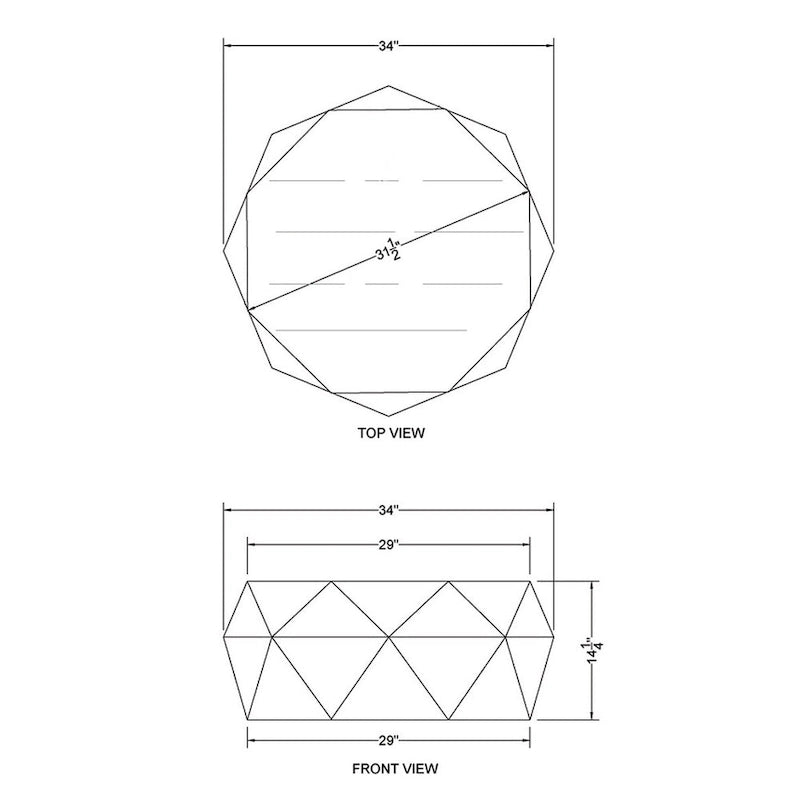 Tavolino da caffè Bon a forma di diamante in legno di acacia da 84 cm con superficie liscia, marrone scuro