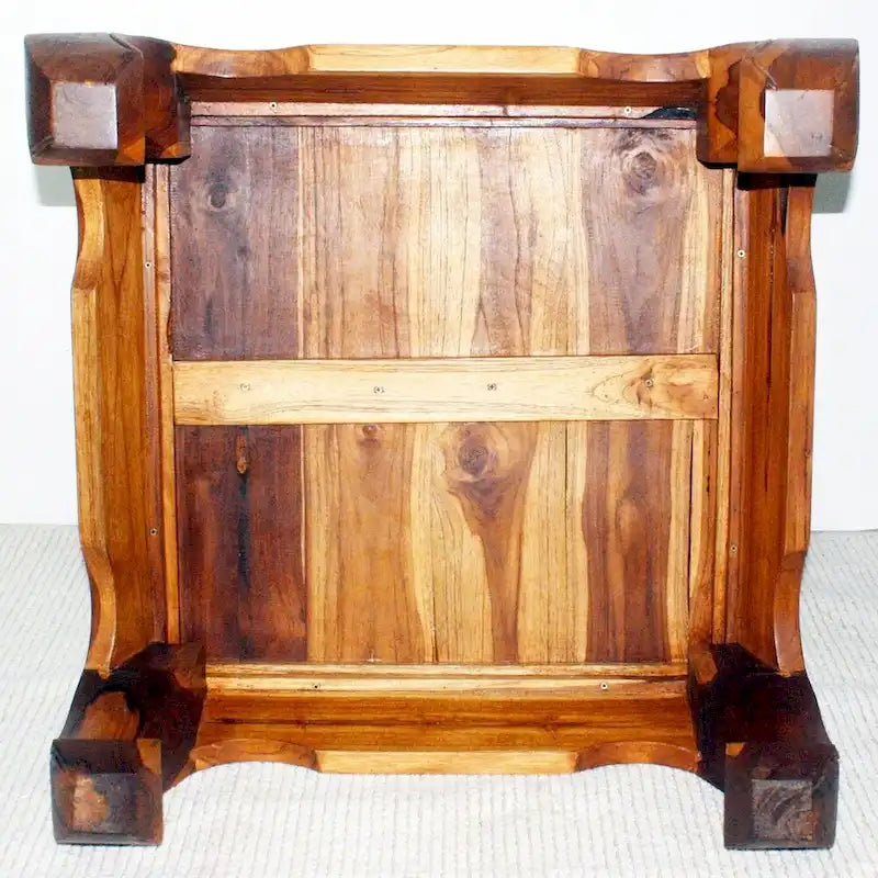 Tavolino da oppio Haussmann in teak thailandese 29 x 29 x 16 pollici Olio di quercia - 29 x 29 x 16