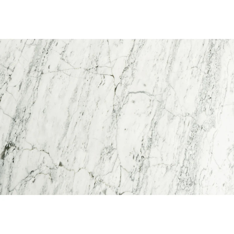 Tavolino da Caffè Vezzana 31 Square in Marmo Bianco di Carrara Italiano con Gambe in Noce