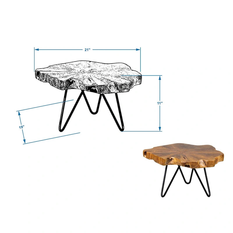 Rialzo in Teak Naturale con Base in Ferro di East at Main