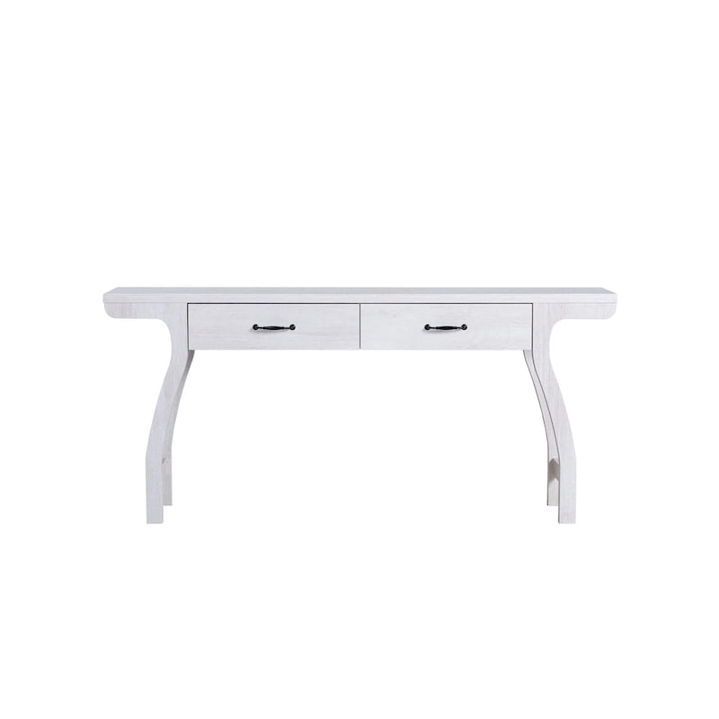 Table console Jessica en chêne blanc contemporain de 178 cm avec 2 tiroirs par Furniture of America