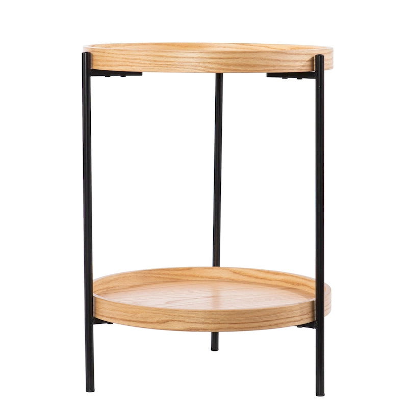 SEI Furniture Vaquero Tavolino Rotondo Moderno con Ripiano in Legno