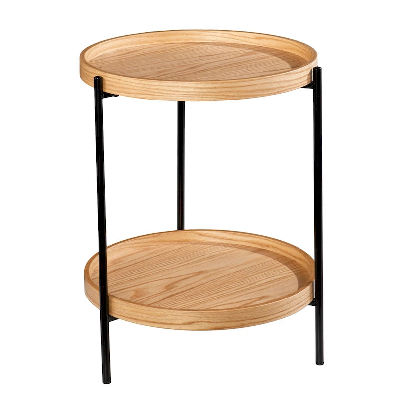 SEI Furniture Vaquero Tavolino Rotondo Moderno con Ripiano in Legno