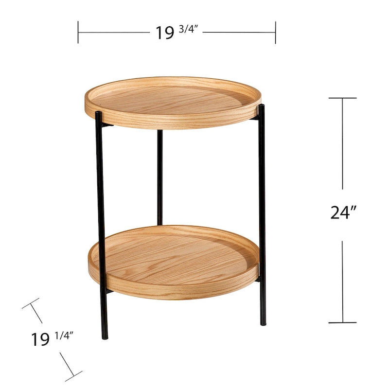 SEI Furniture Vaquero Tavolino Rotondo Moderno con Ripiano in Legno