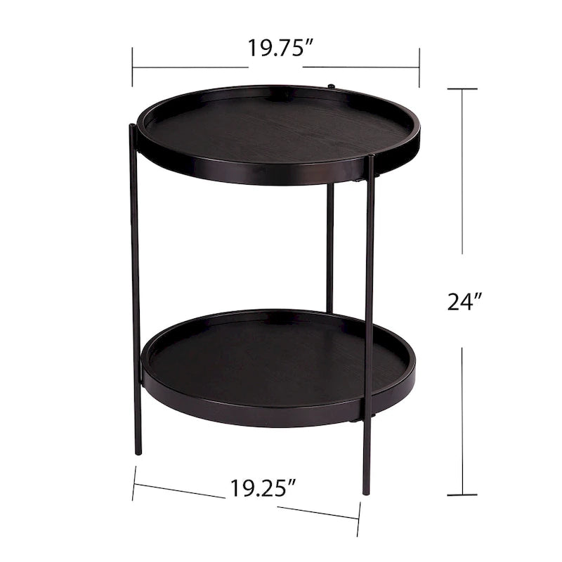 SEI Furniture Vaquero Tavolino Rotondo Moderno con Ripiano in Legno