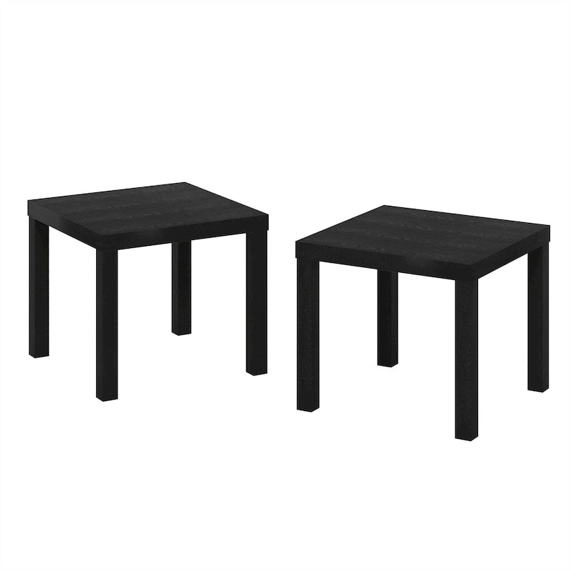 Furinno Classic Homey – Table d'appoint carrée, ensemble de 2, noir